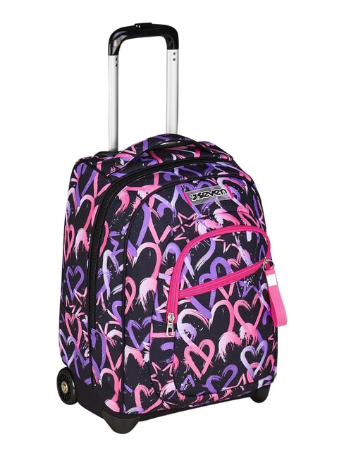 LOVELY ELEMENTS 2-wheel trolley backpack, fixed pink strawberry - Backpack trolleys