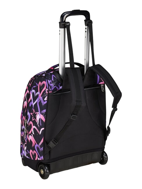 LOVELY ELEMENTS 2-wheel trolley backpack, fixed pink strawberry - Backpack trolleys