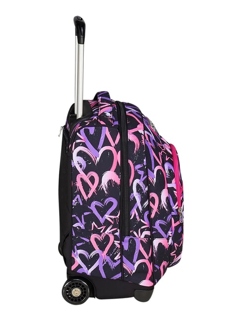 LOVELY ELEMENTS 2-wheel trolley backpack, fixed pink strawberry - Backpack trolleys