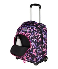 SEVEN LOVELY ELEMENTS 2-wheel trolley backpack, fixed pink strawberry - Backpack trolleys - 6