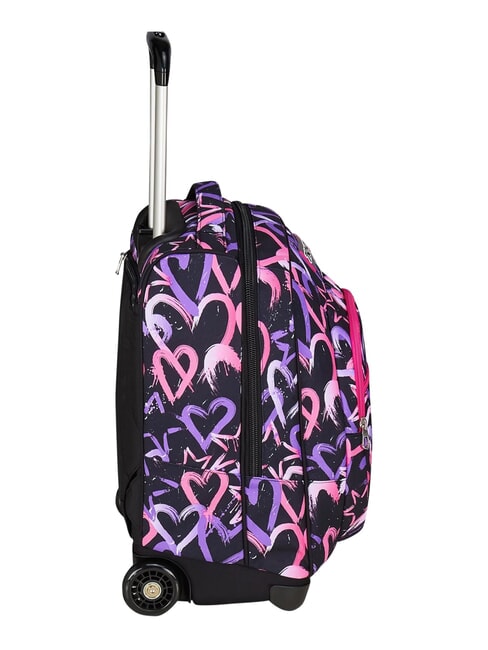 LOVELY ELEMENTS 2-wheel trolley backpack, fixed pink strawberry - Backpack trolleys