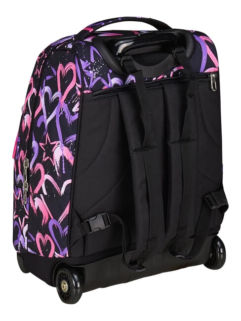 LOVELY ELEMENTS 2-wheel trolley backpack, fixed pink strawberry - Backpack trolleys