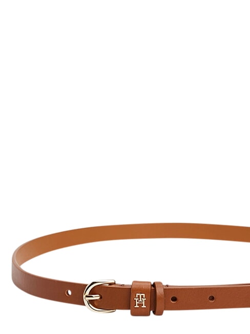 TH LOGO Women's thin leather belt cognac - Belts