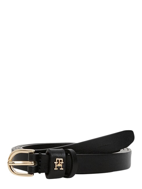 TH LOGO Women's thin leather belt black - Belts