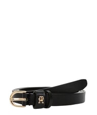 TOMMY HILFIGER TH LOGO Women's thin leather belt black - Belts - 2
