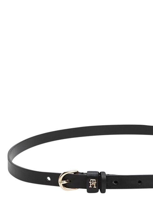 TH LOGO Women's thin leather belt black - Belts