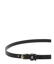 TOMMY HILFIGER TH LOGO Women's thin leather belt black - Belts - 3