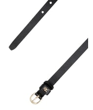 TOMMY HILFIGER TH LOGO Women's thin leather belt black - Belts - 4