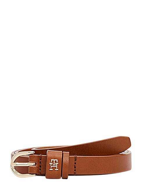 TH LOGO Women's thin leather belt cognac - Belts