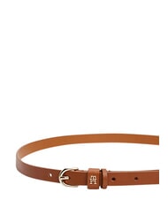TOMMY HILFIGER TH LOGO Women's thin leather belt cognac - Belts - 3