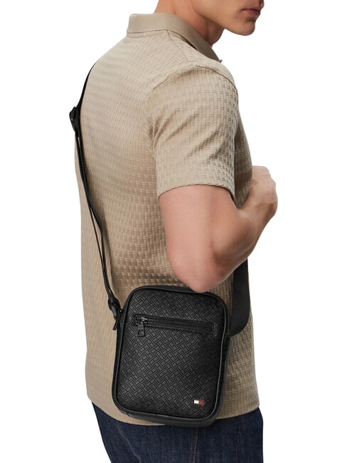 TH EMBOSSED FLAG Small purse black - Over-the-shoulder Bags for Men