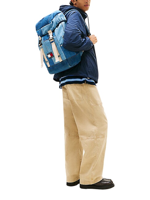TJ DENIM PATCHWORK Multi-pocket backpack, denim denim patch - Backpacks & School and Leisure