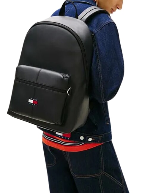 TJ ESS DAILY PU Backpack with front pocket black - Backpacks & School and Leisure