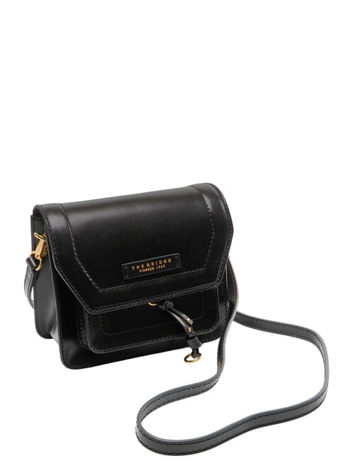 ELBA Leather bag with shoulder flap Black Gold - Women&rsquo;s Bags