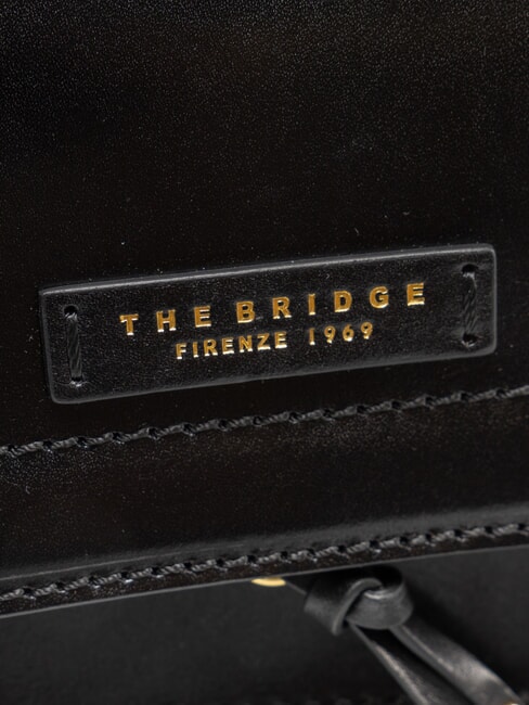 ELBA Leather bag with shoulder flap Black Gold - Women&rsquo;s Bags