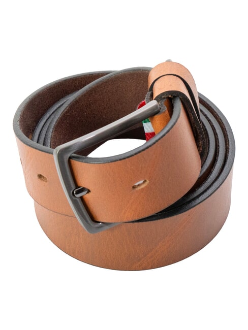 SANTA CROCE Leather belt Tobacco - Belts