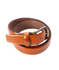 GAUD&Igrave; SANTA CROCE Printed, rounded leather belt Tobacco - Belts - 3