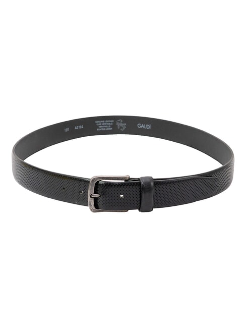 SANTA CROCE Printed, rounded leather belt BLACK - Belts