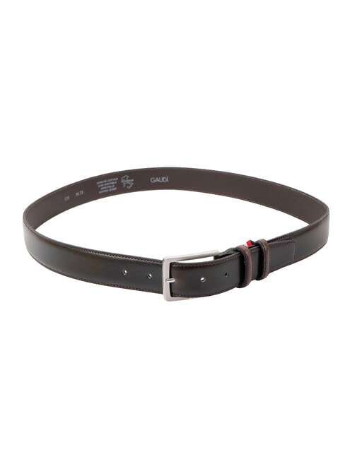 TEXAS Curved belt, with stitching darkbrown - Belts