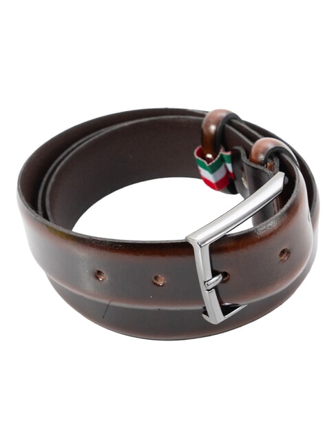 LUXURY Leather belt Made in Italy darkbrown - Belts