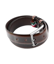 GAUD&Igrave; LUXURY Leather belt Made in Italy darkbrown - Belts - 3