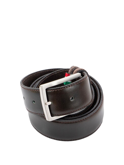TEXAS Curved belt, with stitching darkbrown - Belts