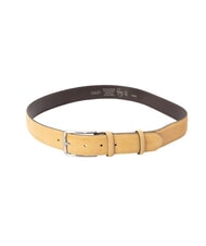 GAUD&Igrave; BASIC Leather belt, with embossed logo BEIGE - Belts - 2