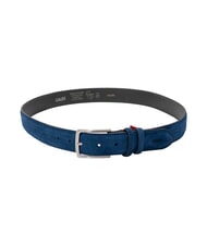 GAUD&Igrave; BASIC Leather belt, with embossed logo light blue - Belts - 2