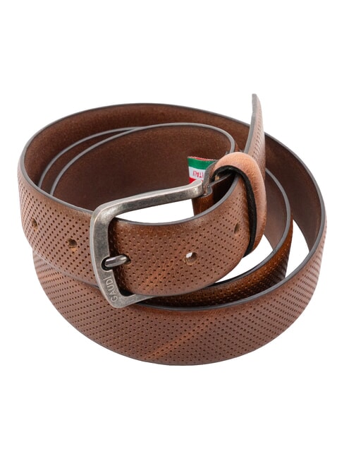 SANTA CROCE Leather belt Tobacco - Belts