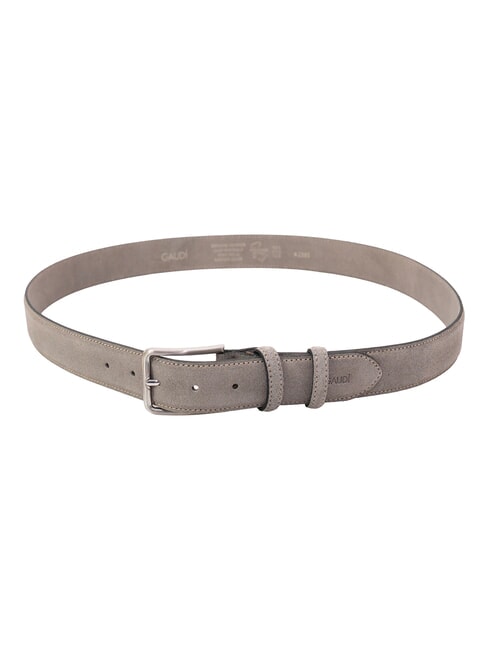 BASIC Leather belt, with embossed logo taupe - Belts