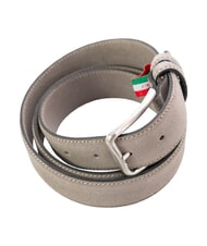 GAUD&Igrave; BASIC Leather belt, with embossed logo taupe - Belts - 3