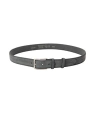 GAUD&Igrave; BASIC Leather belt, with embossed logo gray - Belts - 2