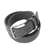 GAUD&Igrave; BASIC Leather belt, with embossed logo gray - Belts - 3