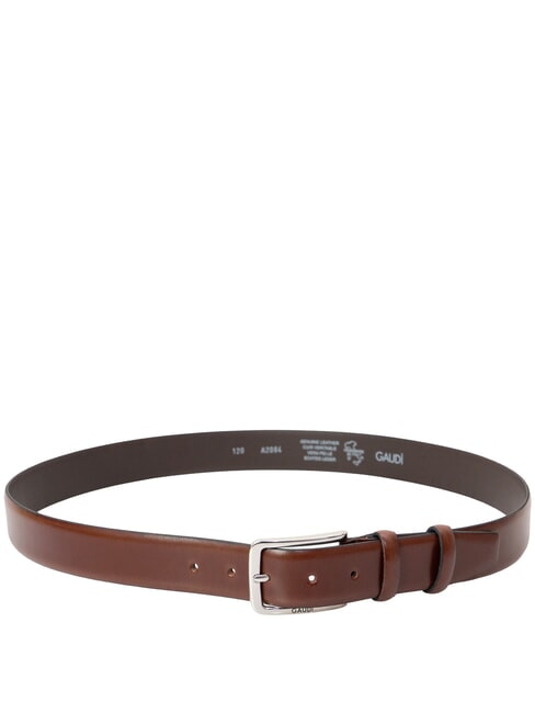 BRIDGE Curved leather belt Tobacco - Belts