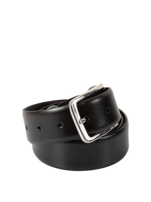 BRIDGE Curved leather belt darkbrown - Belts