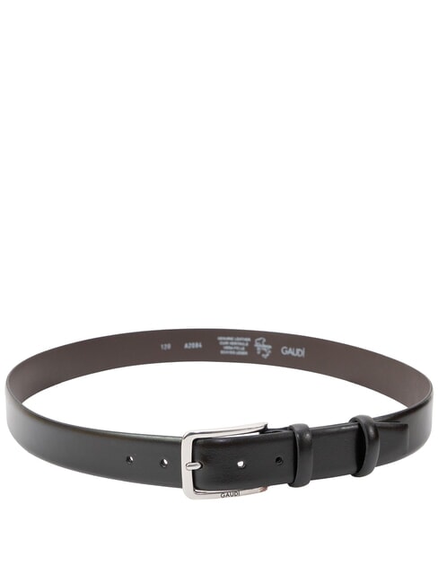BRIDGE Curved leather belt darkbrown - Belts