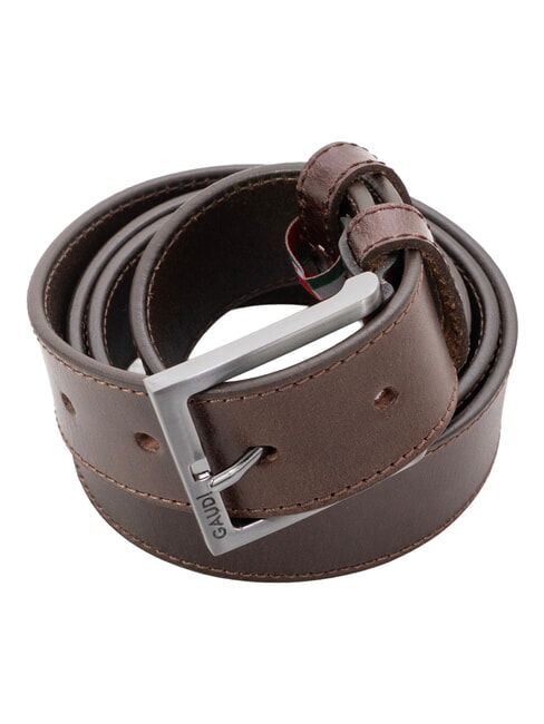 BRIDGE Leather belt Made in Italy darkbrown - Belts