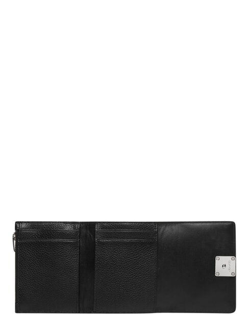 HARDWARE EMBLEM PEBB Ziparound wallet, in leather on black - Women&rsquo;s Wallets