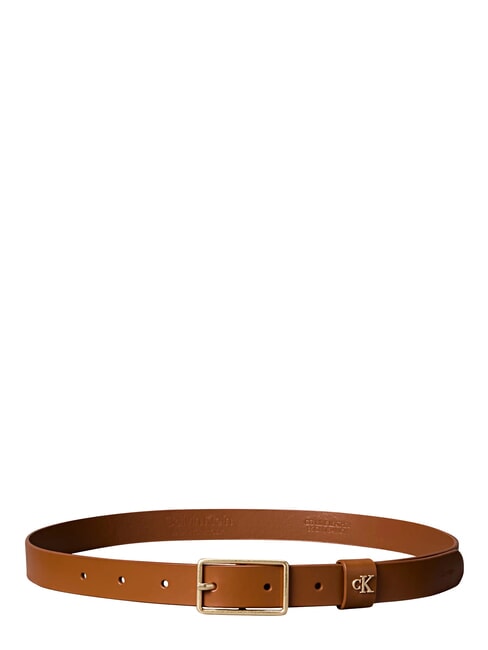 CLASSIC BUCKLE Leather belt argan oil / antique light gol - Belts