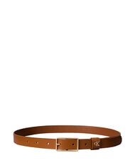 CALVIN KLEIN CLASSIC BUCKLE Leather belt argan oil / antique light gol - Belts - 2