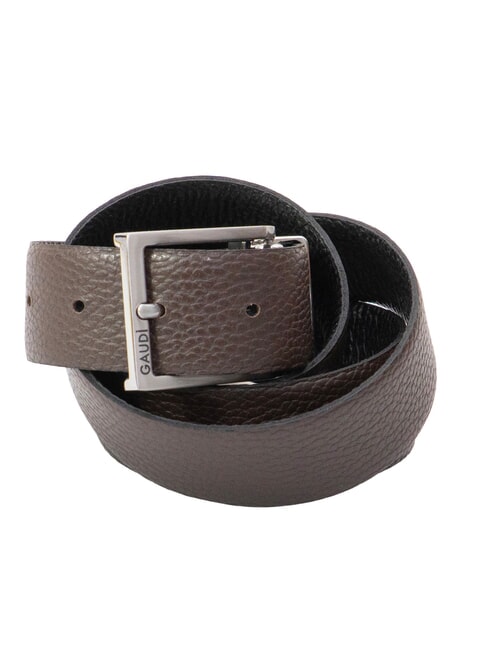 CERVO Leather belt black/dk brown - Belts