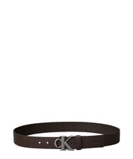 CALVIN KLEIN CK HARDWARE Leather belt ck dark brown - Belts - 2
