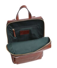 THE BRIDGE IOLANDA Backpack with front pocket, in leather BROWN - Women&rsquo;s Bags - 4