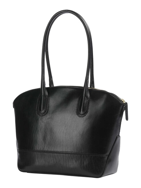 IOLANDA Leather shoulder shopping bag Black Gold - Women&rsquo;s Bags