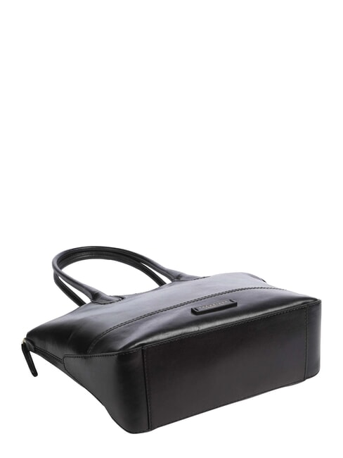 IOLANDA Leather shoulder shopping bag Black Gold - Women&rsquo;s Bags