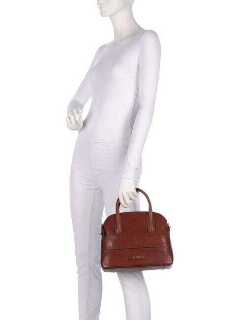 IOLANDA Handbag, with shoulder strap, in leather BROWN - Women&rsquo;s Bags