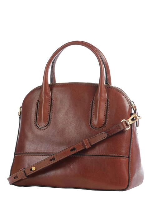 IOLANDA Handbag, with shoulder strap, in leather BROWN - Women&rsquo;s Bags