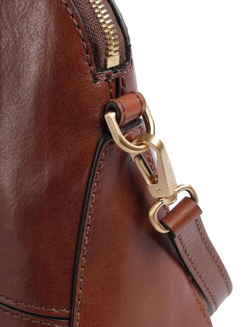 IOLANDA Handbag, with shoulder strap, in leather BROWN - Women&rsquo;s Bags