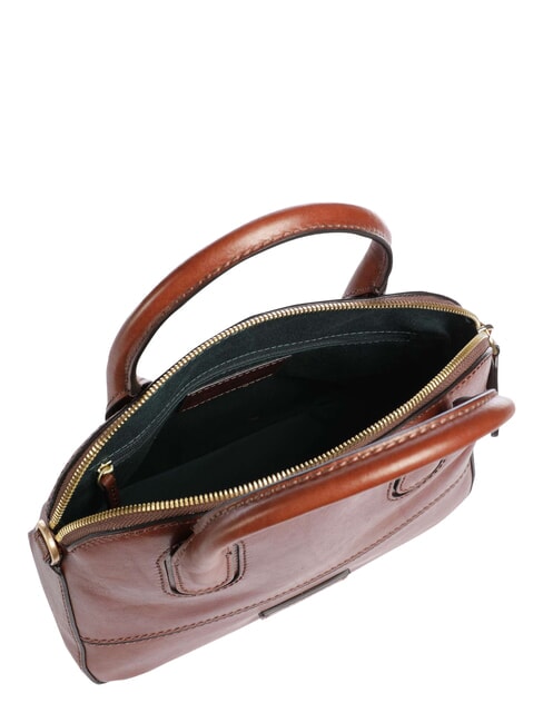 IOLANDA Handbag, with shoulder strap, in leather BROWN - Women&rsquo;s Bags