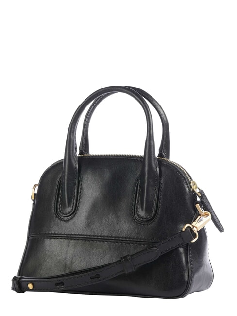 IOLANDA Mini handbag, with shoulder strap, in leather Black Gold - Women&rsquo;s Bags